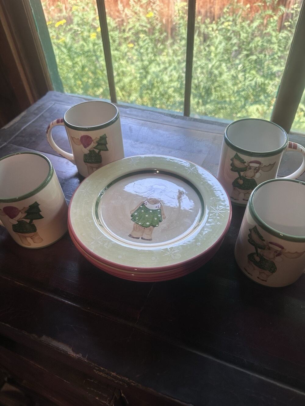 Villeroy & Boch X-Mas Fun Holiday Dinnerware Set 4 Mugs 4 Plates Christmas Moose
